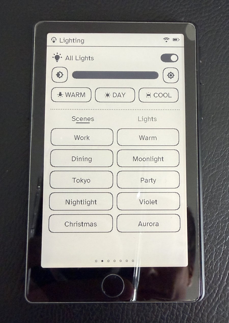 The remote's Lighting page