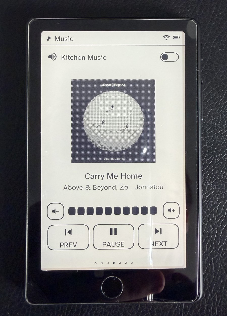 The remote's Music page