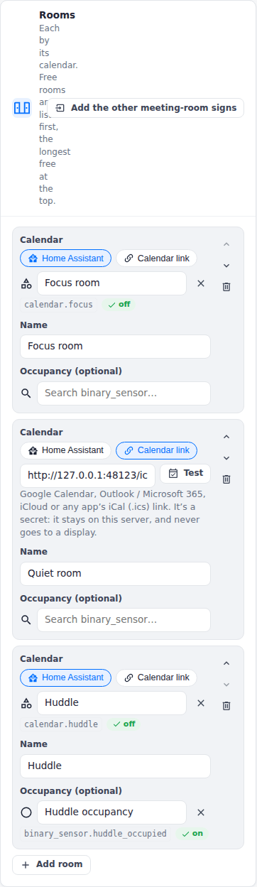A room on a calendar link