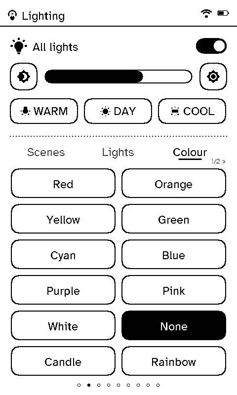 Colour lighting on the remote