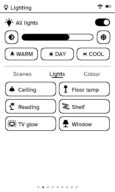 Lighting, Lights tab