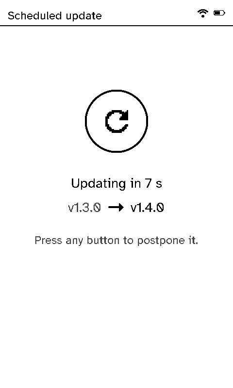 Scheduled update countdown
