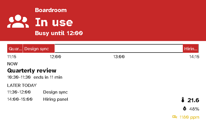 A meeting-room sign