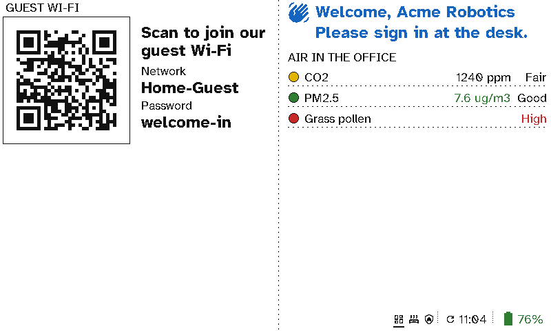 Reception: visitors